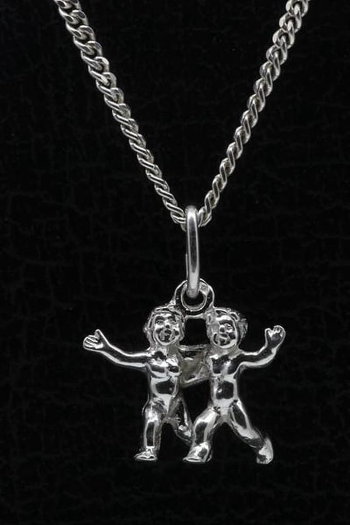 Zilveren Sterrenbeeld Tweelingen ketting hanger - klein