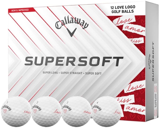 Callaway SuperSoft 2025 Valentijn Golfballen - Wit - 12 Stuks
