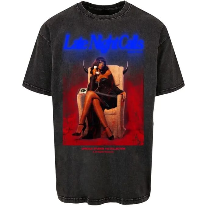 Mister Tee Late Night Calls Acid Heavy Oversize T-shirt Zwart