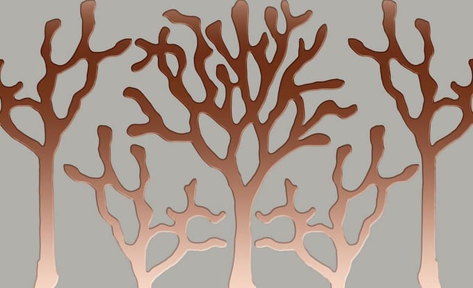 Tree Abstract Gray Photo Wallcovering