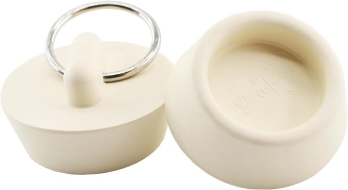 Rubberen Afvoerstop - Badstop Gootsteenstop - Bad Keuken - Met Ophangring - 1-1/8 Inch - Wit