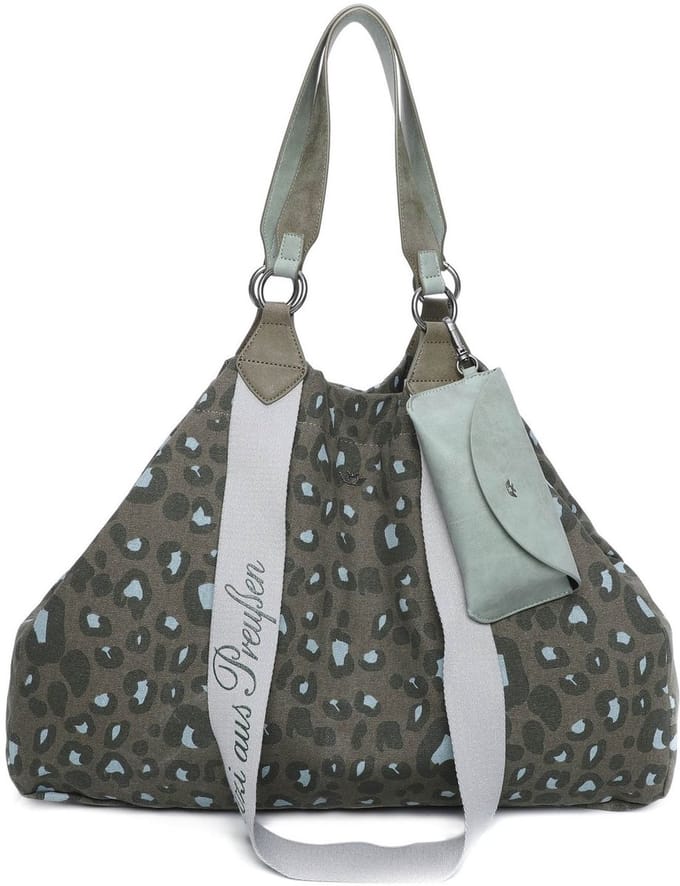 Fritzi aus Preußen Schoudertas Handtas Canvas Izzy Bag Leo Jungle Groene