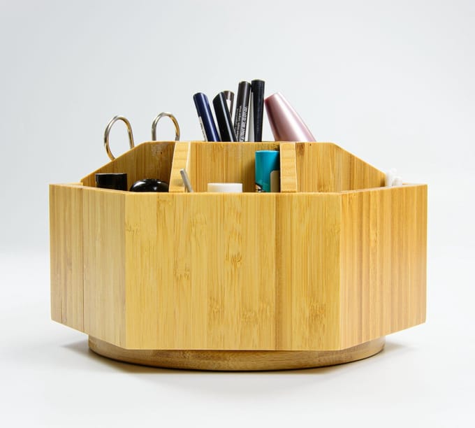 Bamboe 360 graden Roterende Organizer voor Make-Up of Kantoorartikelen