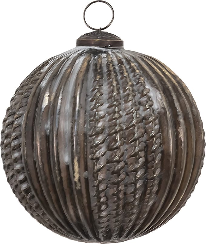 Clayre & Eef Kerstbal Overig Ø 11 cm Bruin Glas Kerstballen