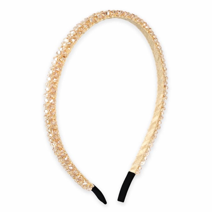 Lajetti Glitter Haarband Goud - Skinny Diadeem
