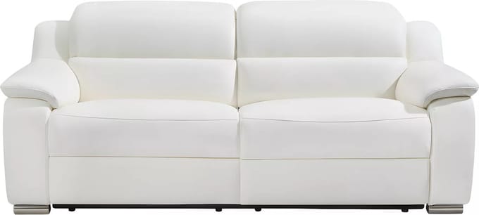 Vente-unique Driezits relaxbank van leer ARENA II - ivoorkleur - elektrisch