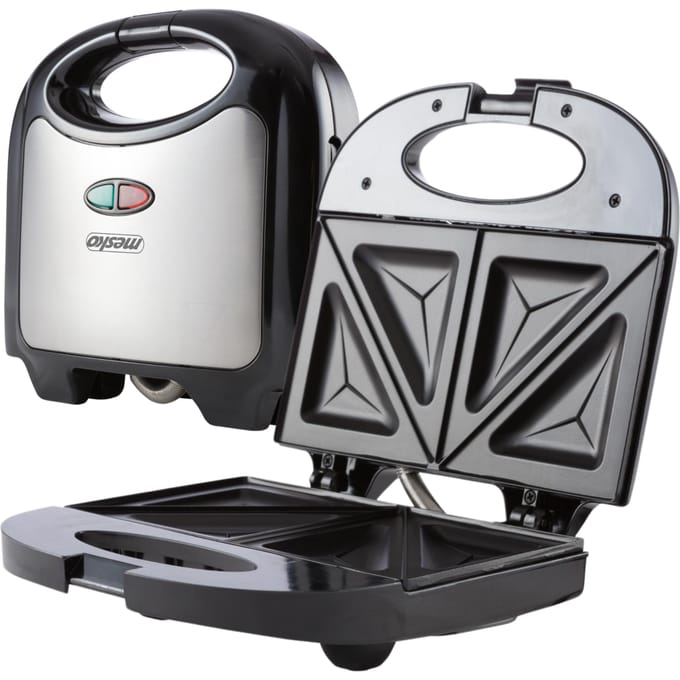 Sandwich-sandwichmaker, antiaanbaklaag, 850 W, niet-beschermende handgreep, verticale opslag