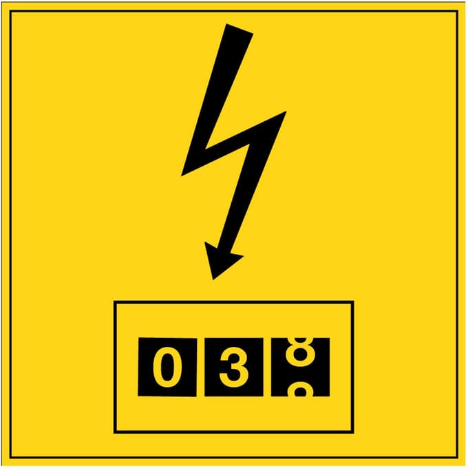 Elektrameter sticker 150 x 150 mm