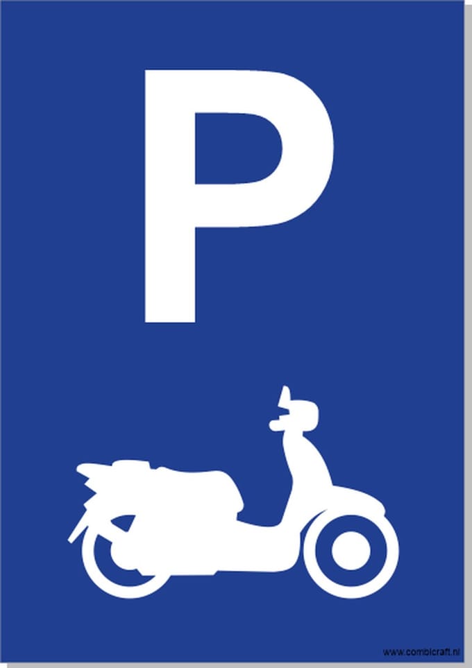CombiCraft bord Parkeerplaats Scooter - 21x30cm