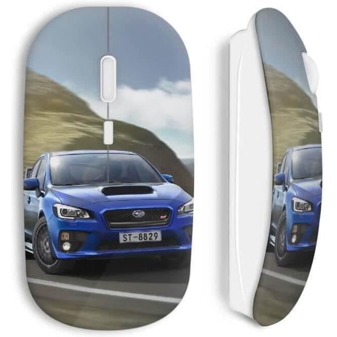 Subaru blauwe auto draadloze muis