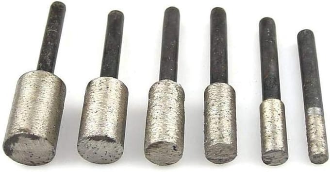 Diamant Slijpkop Set - Gereedschap Bits - Metaal Bewerken - Gesinterd Diamant - 6mm Schacht - Grijs