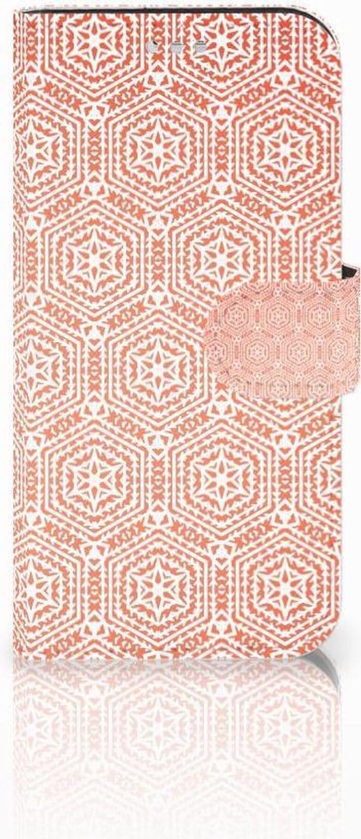 Book Case voor Samsung Galaxy S7 Telefoon Hoesje Pattern Orange