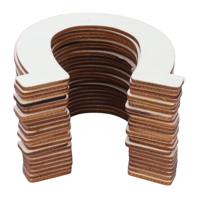 24 stuks DIY Houten Schijven Hoefijzervorm Onvoltooide Uitsparingen Hanger Handgemaakte Knutseldecoratie white