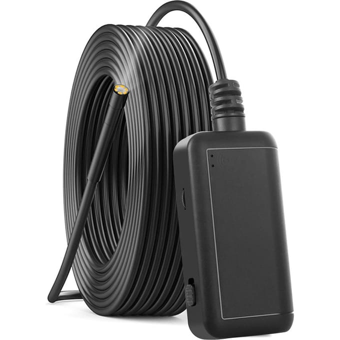 F220 5,5 mm Endoscope industriel WiFi Endoscope Caméra d'inspection intégrée 6 5m Hard Wire gray