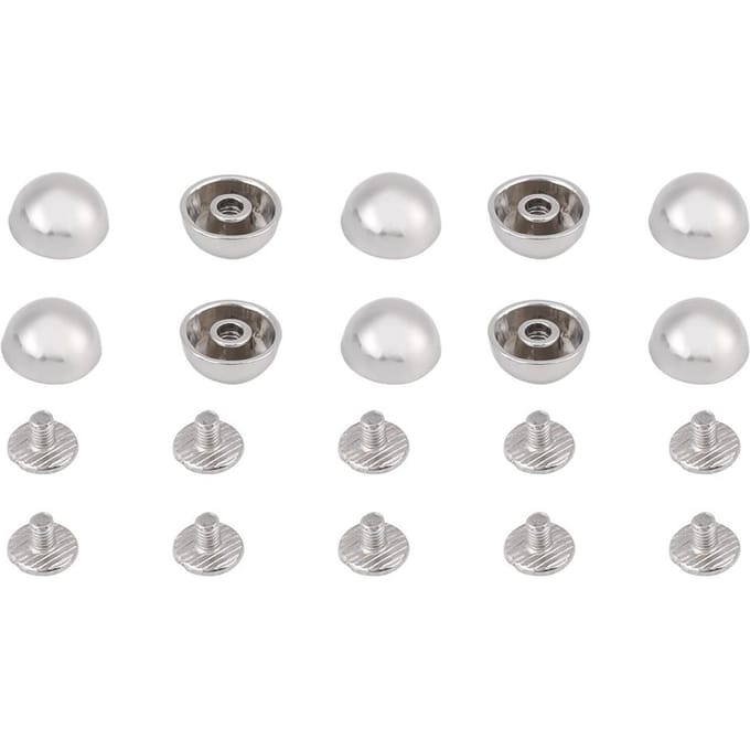 Rivets à vis en forme de champignon, 20 pièces, boutons pour ceinture en cuir, sac, chaussures, décoration Silver gray