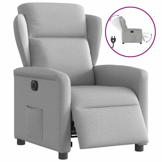 vidaXL - Fauteuil - elektrisch - verstelbaar - stof - wolk - grijs