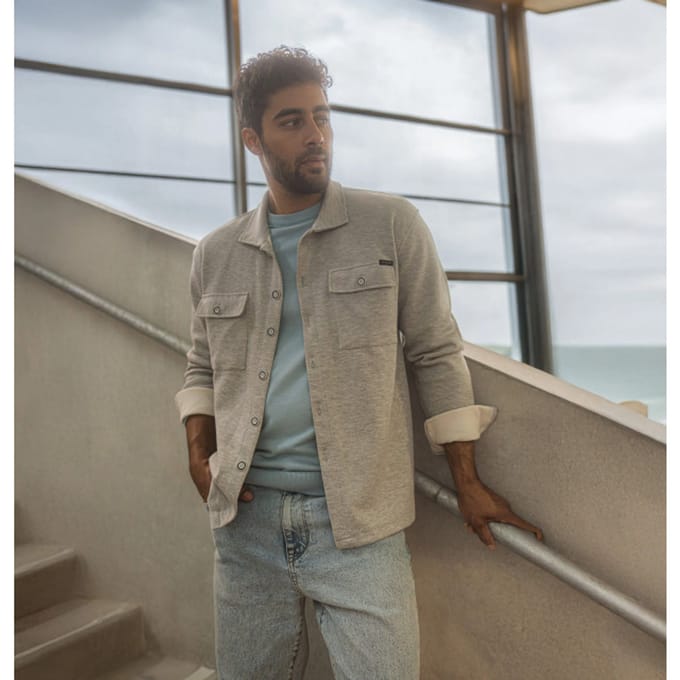 Gabbiano - Heren Overshirt - 425546 - 605 Grey Melange