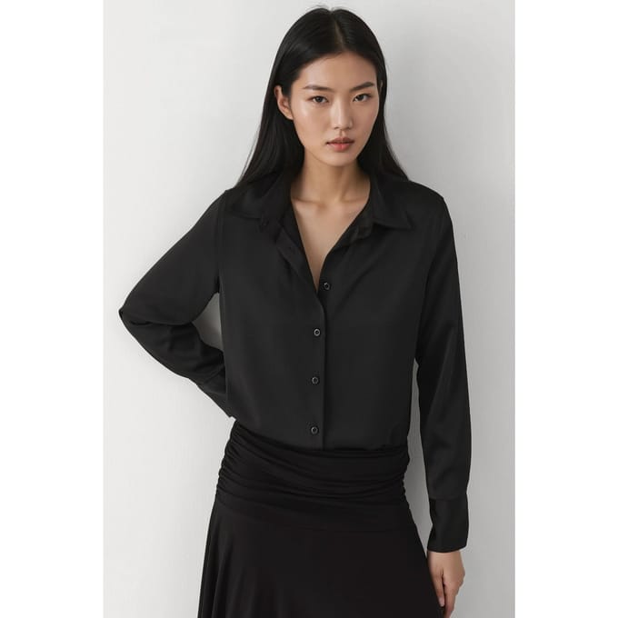 Lange Mouwen Satijnen Shirt