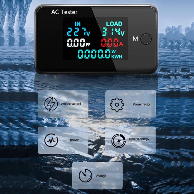 AC Dual Voltage Digitale Tester 0-500V Voltmeter 0-100A Ampèremeter Professionele Elektriciteit Power Test veelkleurig