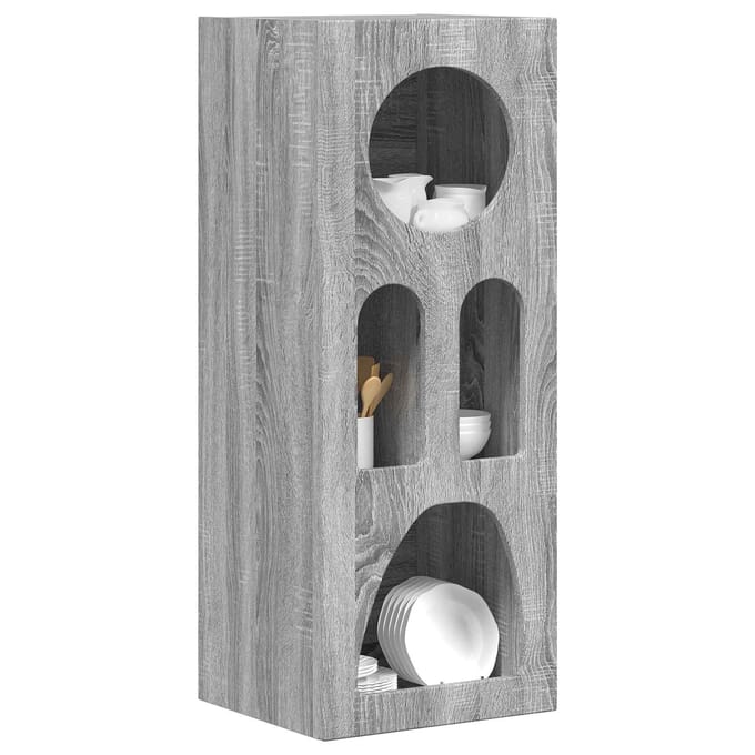 vidaXL - Dressoir - ELST - Grijs - Sonoma - 40 - x - 35 - x - 100.5 - cm - Bewerkt - hout