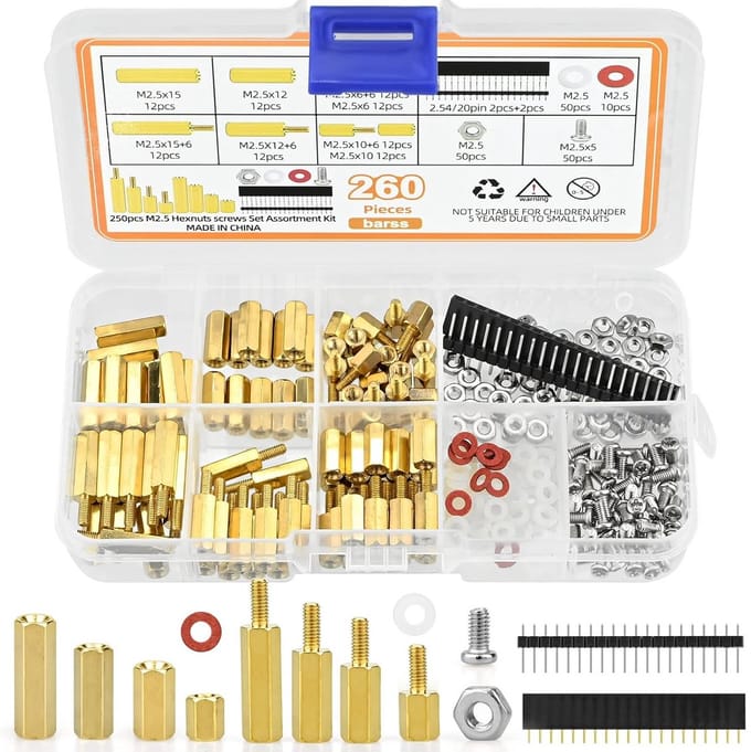 260 Stuks Hexagon M2.5 Afstandhouders en Schroeven Set voor PCB en Circuit Boards
