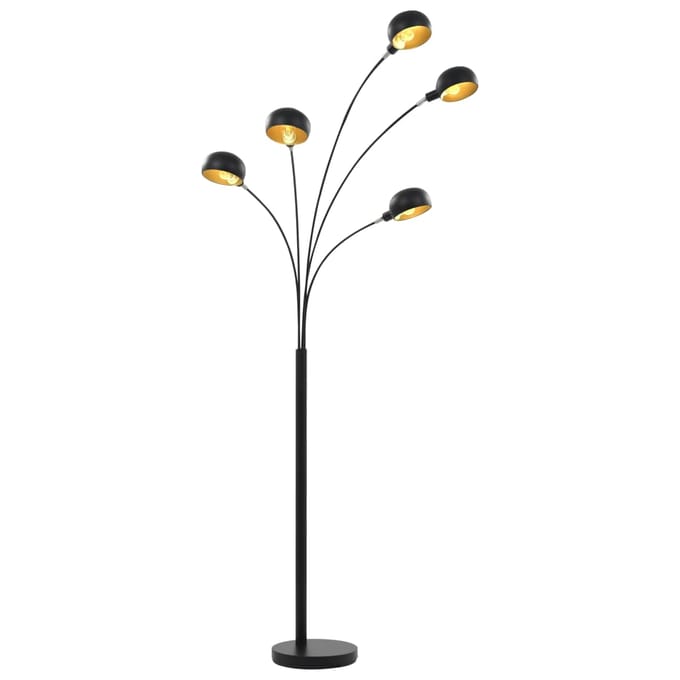 vidaXL Lamp staand 5xE14 200 cm zwart en goud