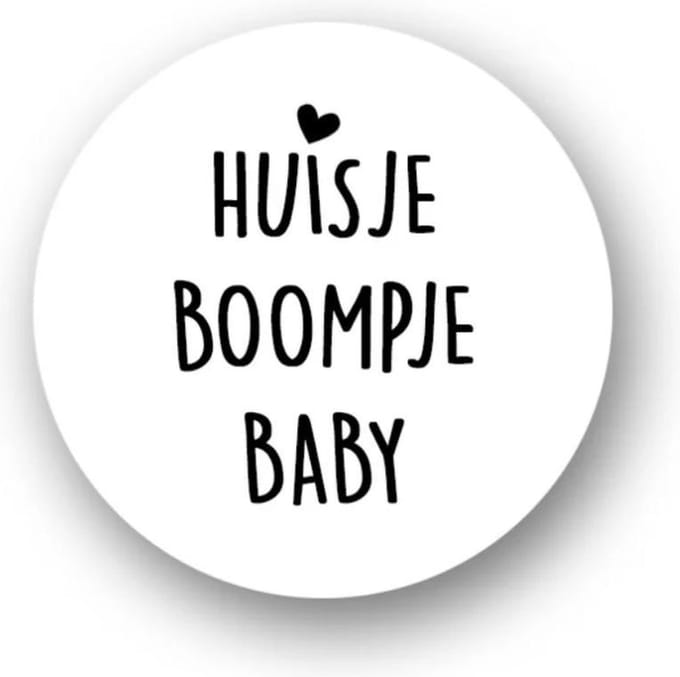 25x Sluitsticker Huisje boompje Baby - sluitstickers Pimp Studio