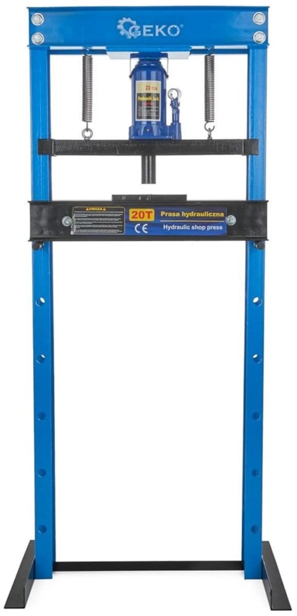 GEKO Hydraulische werkplaatspers - 20 ton - verstelbare werkhoogte - zonder manometer