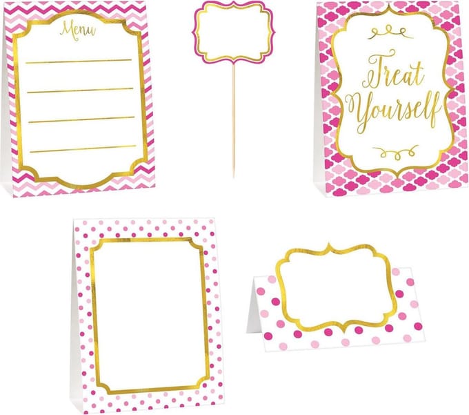 Amscan Tafeldecoratie Buffet Roze 12-delig