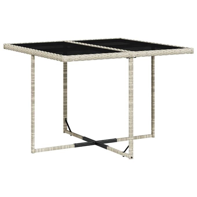 vidaXL - 9-delige - Tuinset - met - kussens - poly - rattan - lichtgrijs