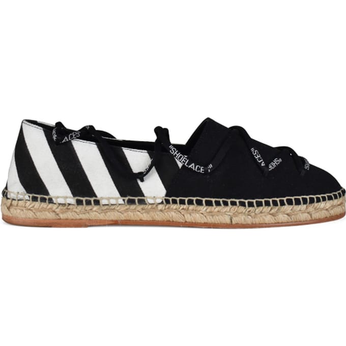 Gebroken witte espadrilles zwart