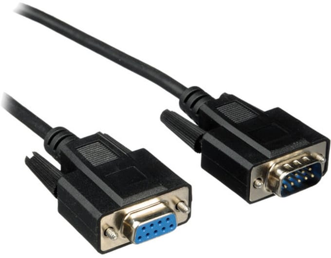 DB9 RS-232 kabel male female 1,8 meter