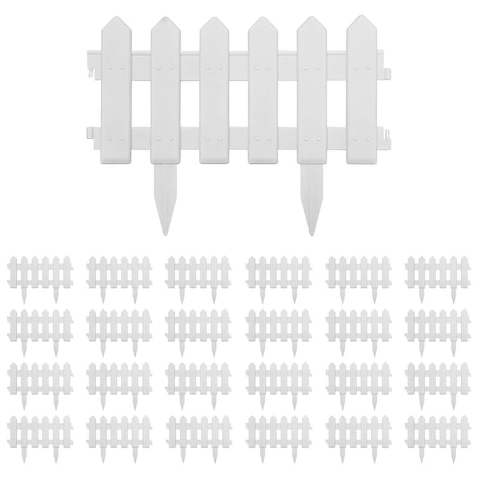 vidaXL - Gazonranden - 25 - st - 10 - m - PP - wit