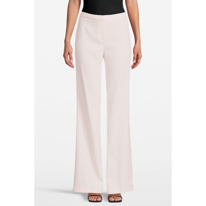 PINKO Hulka Pantalone Crepe Stretch Rose Cloud Maat: 46 | Wijde Broeken Outlet | Dames | Roze