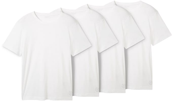Tom Tailor - Katoenen T-shirts in een 4-pack - Maat M - White