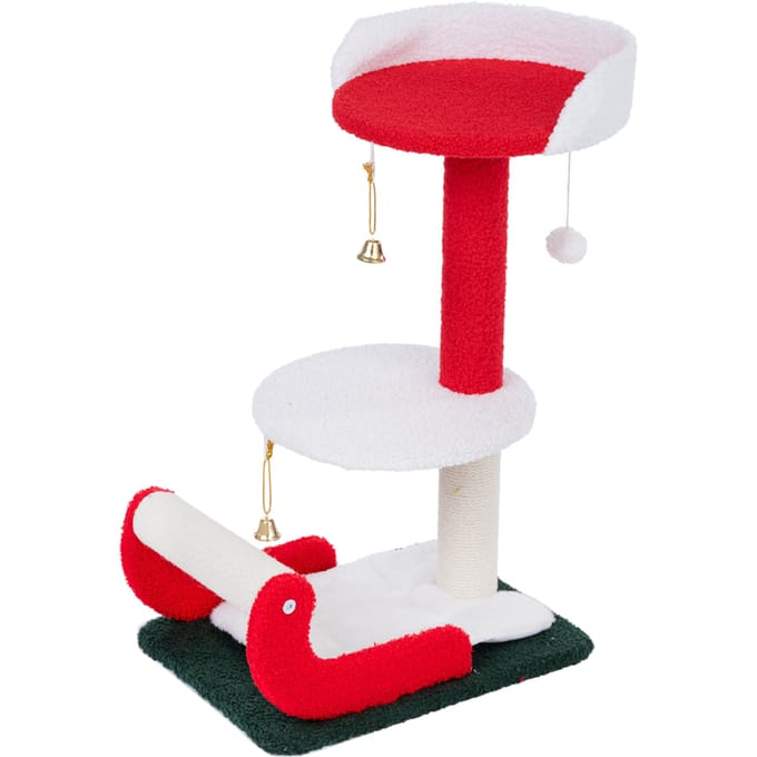 TIAKI krabpaal kerstslee rood, wit, groen kat