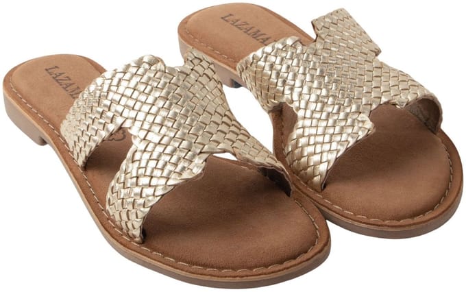 Lazamani - Flor Dames Slippers Leer Gold - Maat 37