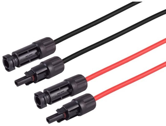 MC4 Verlängerung, 4mm², 2er Set rot/schwarz, 15m