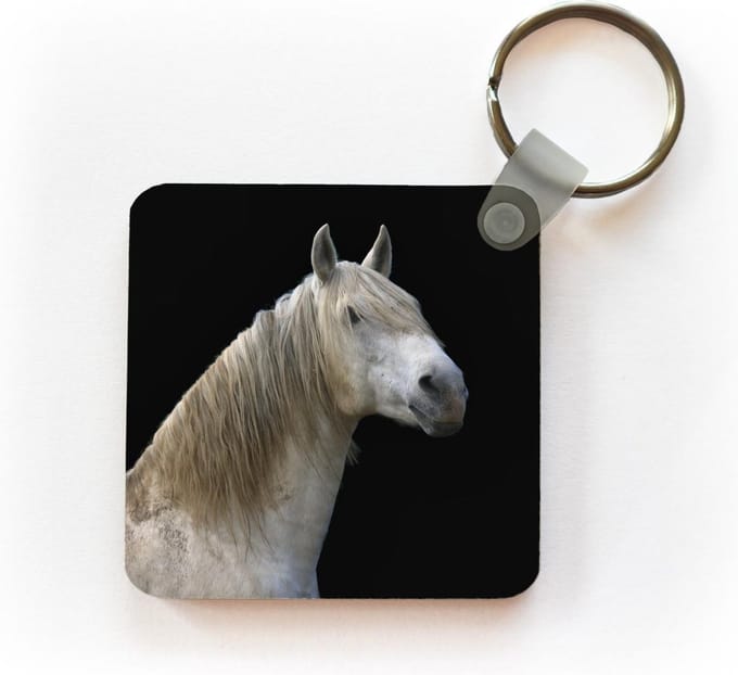 Sleutelhanger - Uitdeelcadeautjes - Paarden - Schimmel - Zwart - Plastic