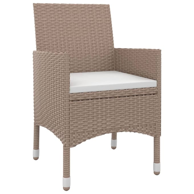 vidaXL - 5-delige - Tuinset - met - kussens - poly - rattan - en - glas