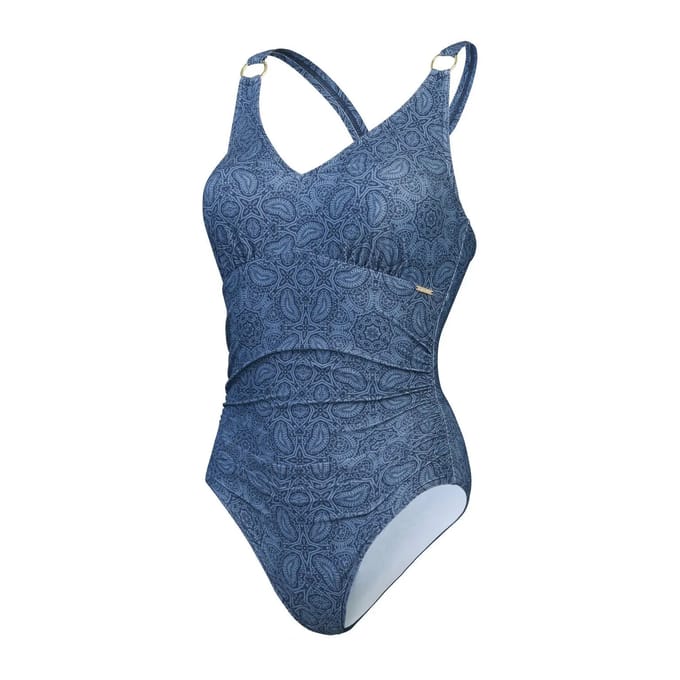 Eénpiece badpak met V-hals voor dames Speedo Eco Print