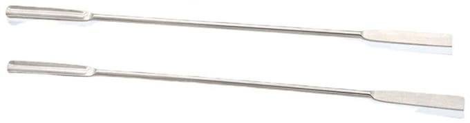 Micro Laboratorium Lepel van 18CM van Roestvrij Staal met Half Ronde en Platte Spatel voor Monstername en Analyse
