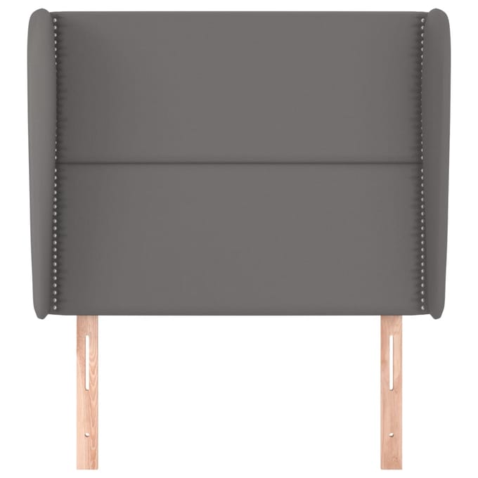 vidaXL - Hoofdbord - met - randen - 103x23x118/128 - cm - kunstleer - grijs