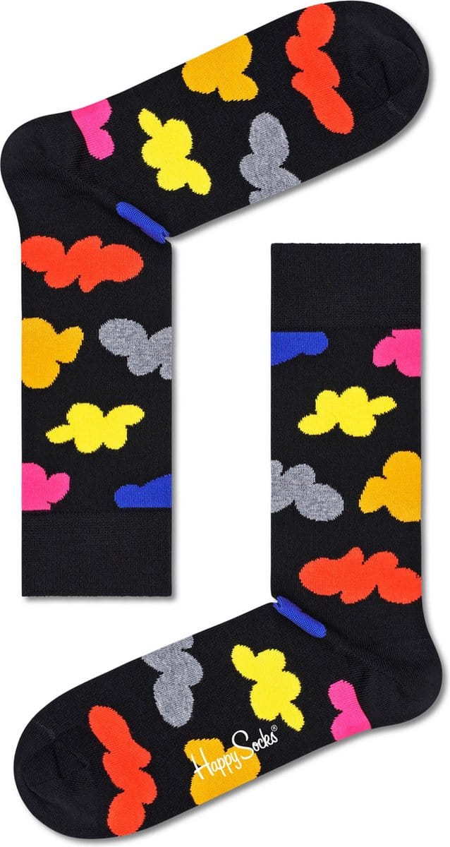 Happy Socks unisex sokken cloudy zwart