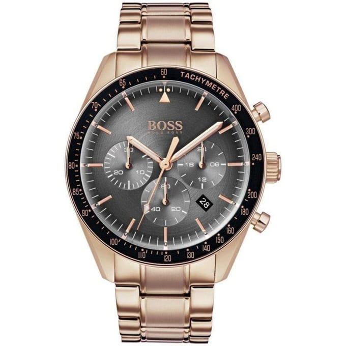 Montre chronographe à quartz Hugo Boss 1513632 pour homme 44mm marron