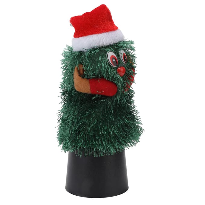 Arbre de Noël de Table Musical Rotatif Mignon Forme de Plante Figurine Décoration black