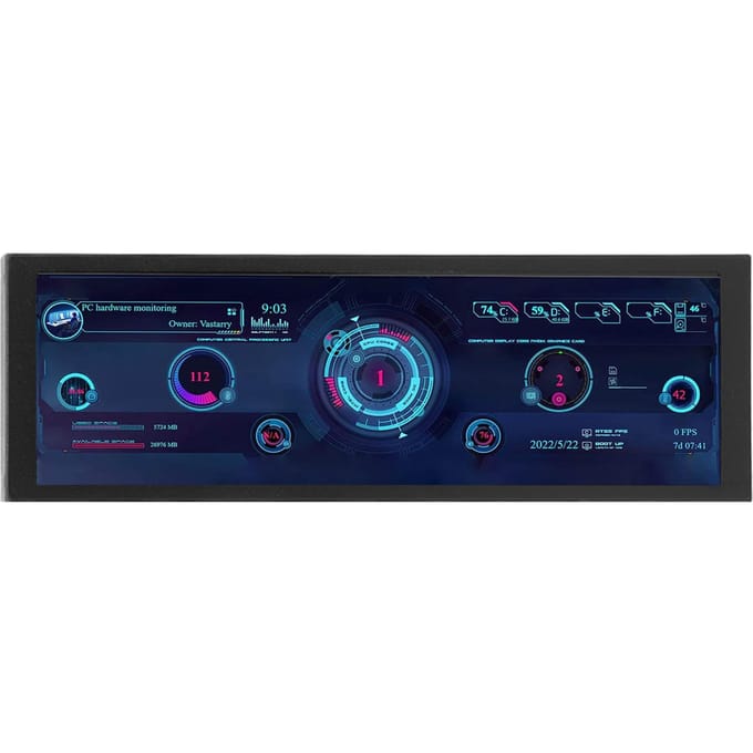 PC CPU Data Monitor 7.9 Inch IPS Aanpasbare Thema Editor Auto Uit USB Voeding Dimbare Computer