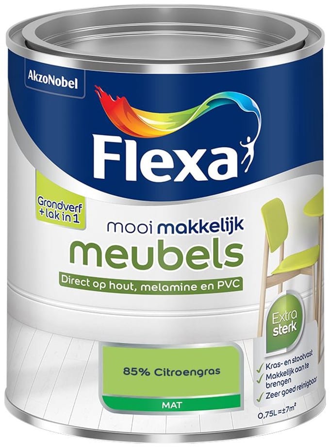 Flexa - Mooi Makkelijk Meubels Mat - 85% Citroengras - Mengverf - 750 Ml