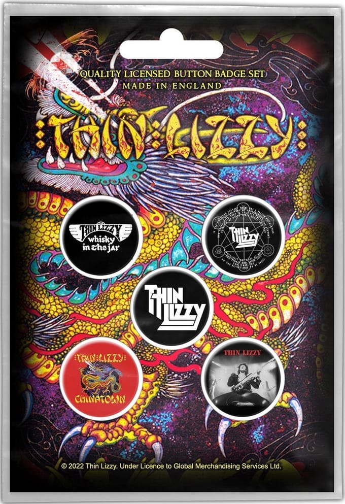 Thin Lizzy - Chinatown Badge/button - Set van 5 - Multicolours