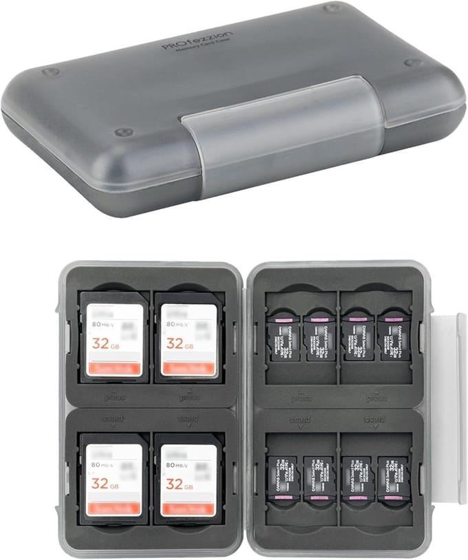 Waterbestendige Geheugenkaarthouder voor SD en Micro SD Kaarten - Compact en Schokbestendig